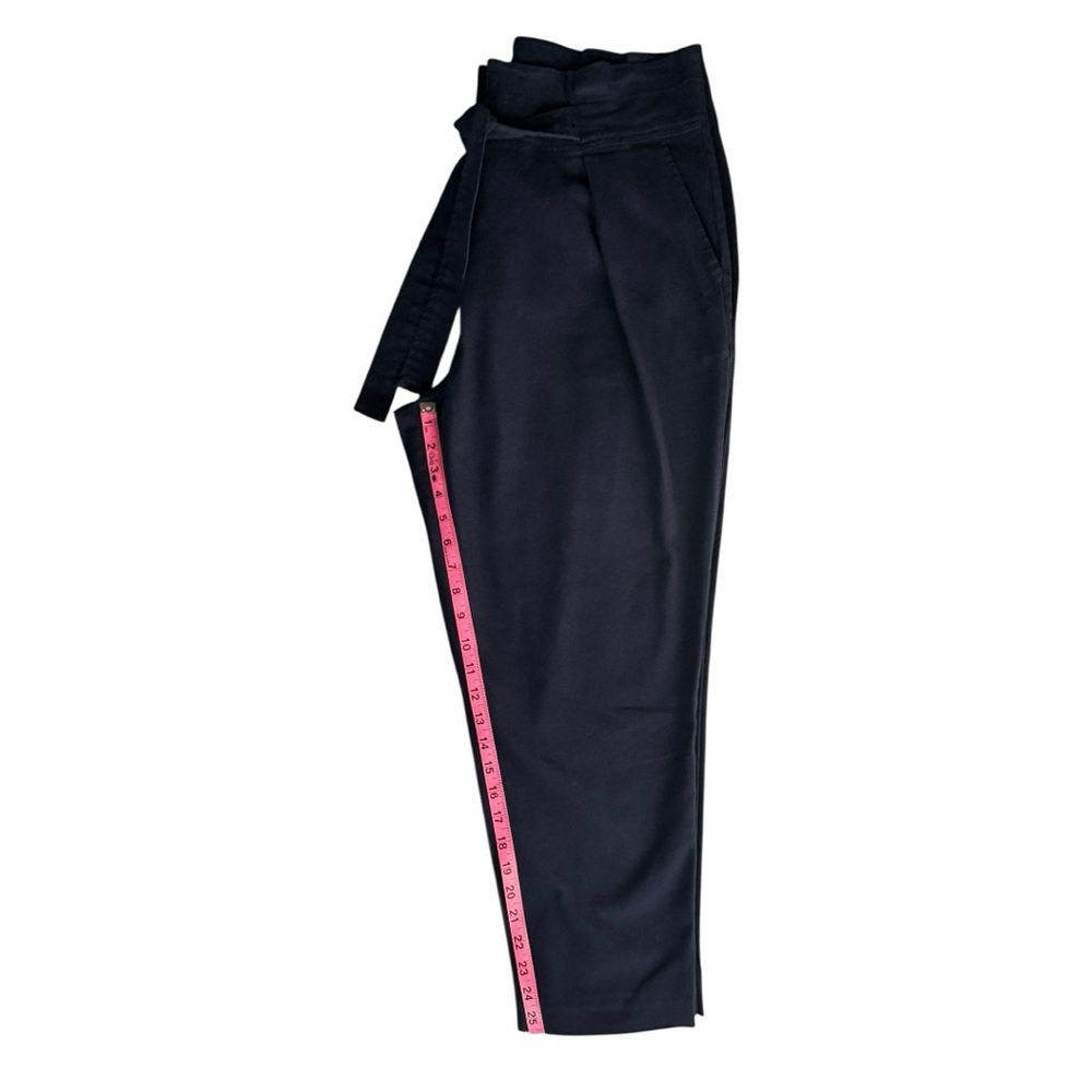 🖤 DKNY Black Belted High-Waisted Tapered Pants – Size 14 - Picture 7 of 10